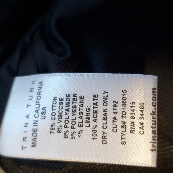 Trina Turk Black and Blue Striped Strapless Dress Size 8 - Picture 9 of 9